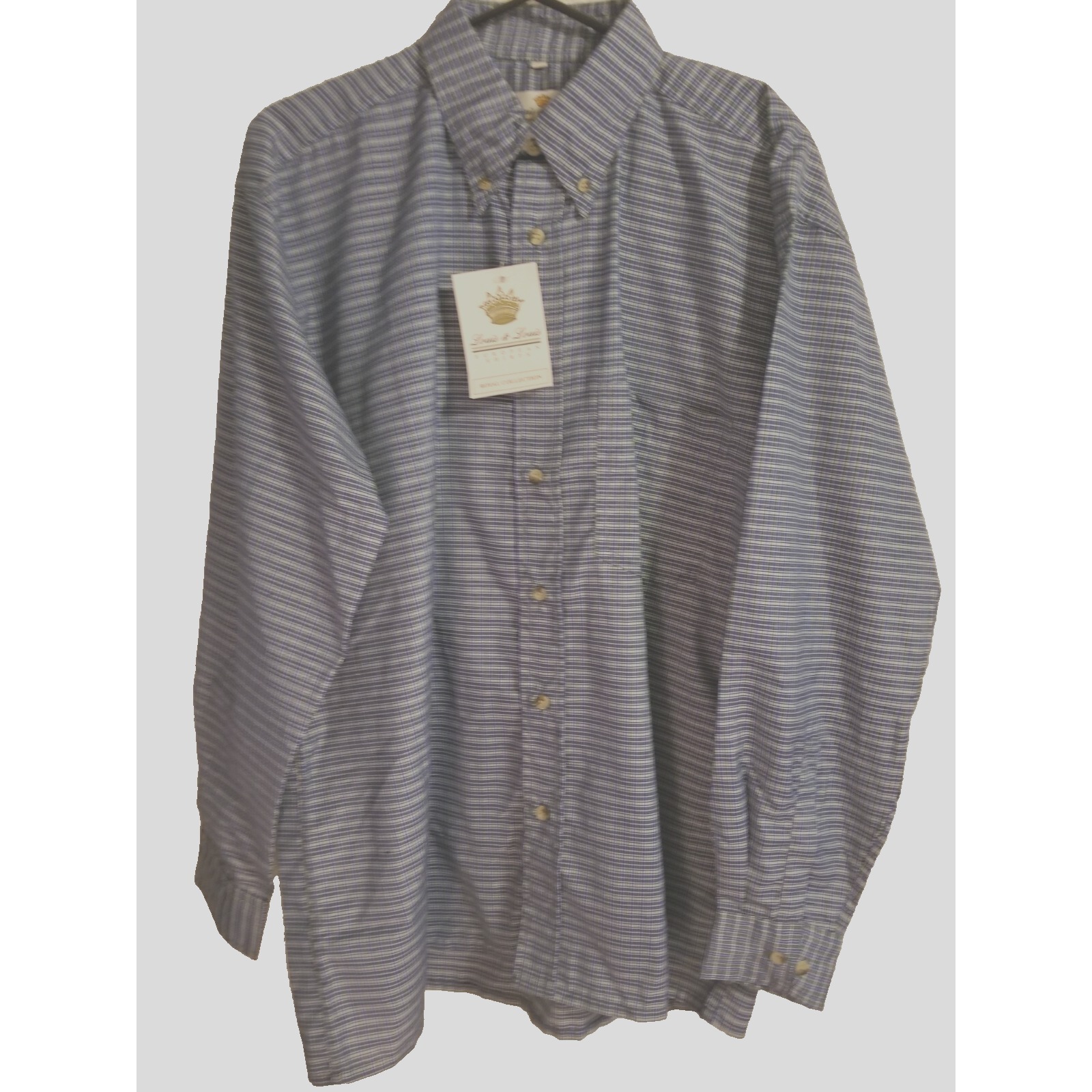 Louise & Louis -Men's New Large Long Sleeved Shirt -Blue, Green, White Classic